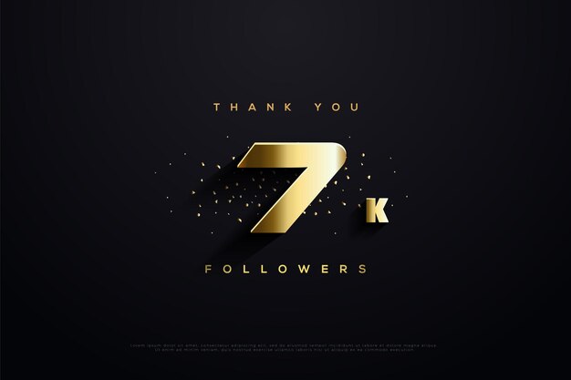 7k followers with big gold numbers