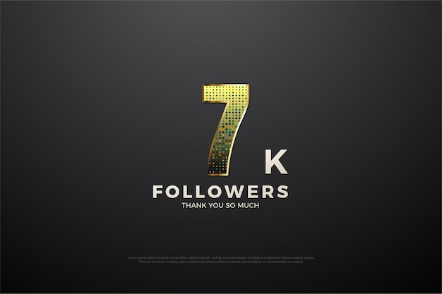 7k followers with glitter numbers