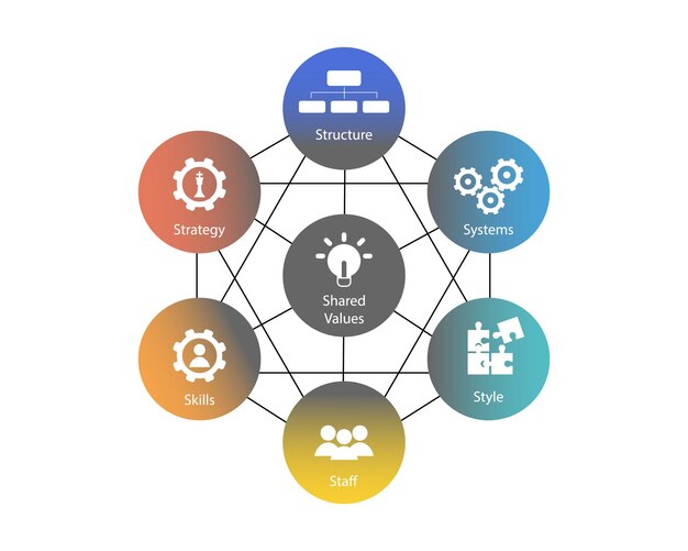 7S Model refers to a tool that analyzes a company organizational design to depict how effectiveness