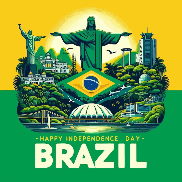 Vector 7th september brazil independence day celebration illustration