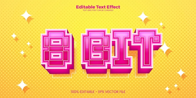 Effetto di testo editabile a 8 bit in stile trend moderno