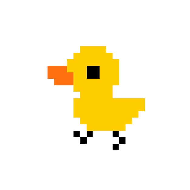 8-bit gele eendje vector