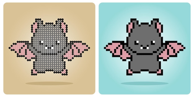 Premium Vector | 8 bit pixel bats character. animal for game assets and  beads patterns in vector illustrations