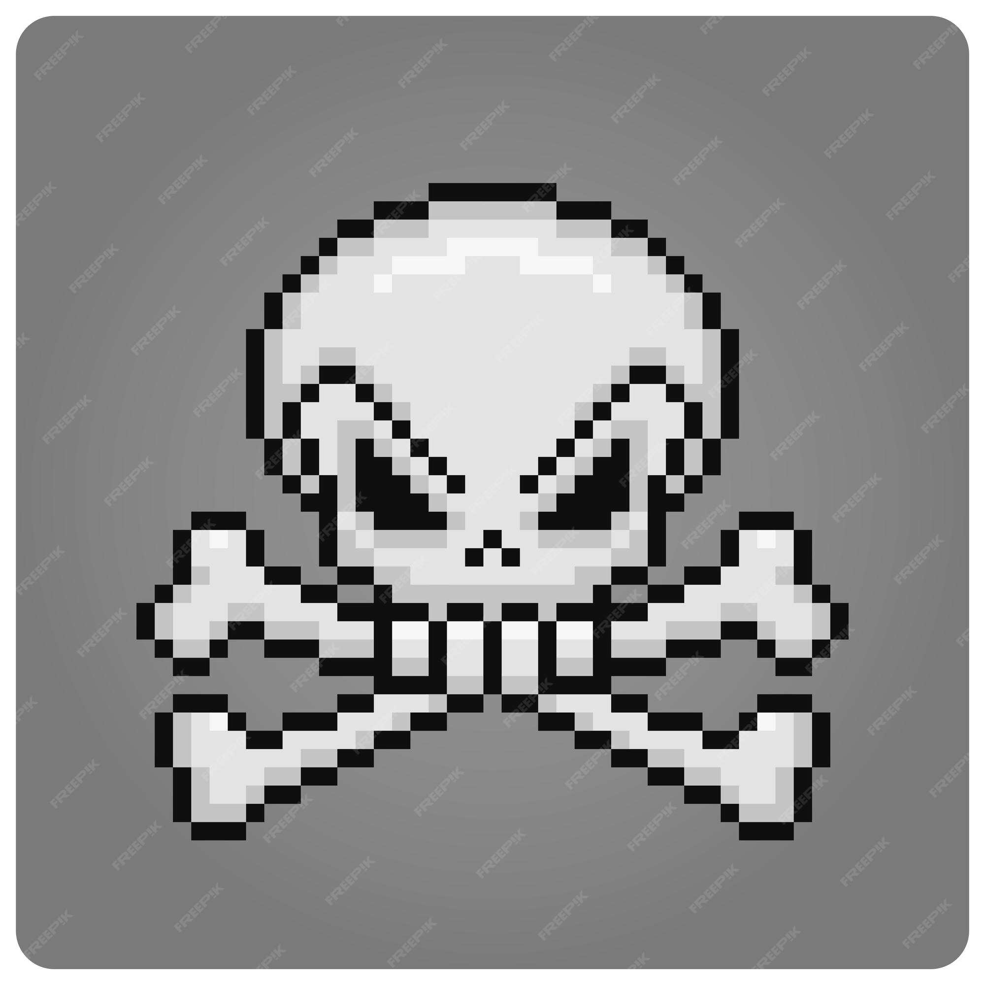 Pixel skull and bones Royalty Free Vector Image