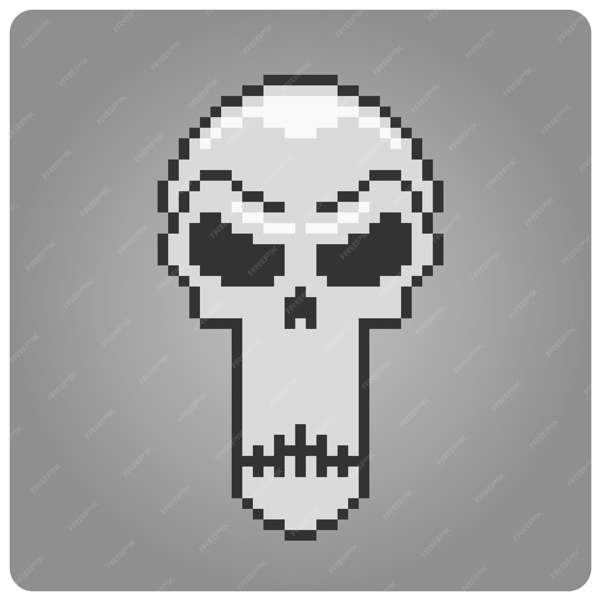 Pixel skull and bones Royalty Free Vector Image