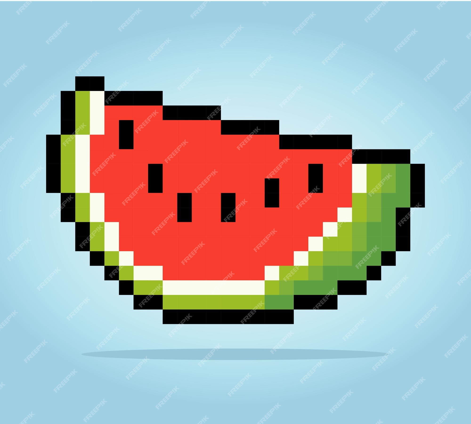 Pixel Fruits For Games Icons High Detailed Vector Set Royalty Free