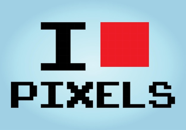 8 bit pixels i like pixel pixel lovers for cross stitch patterns in vector illustrations