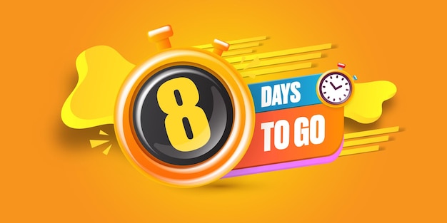 8 days to go banner design template