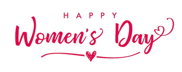8 maart Happy Women's Day elegante belettering. Schattig handgeschreven stijlontwerp, kalligrafisch icoon.