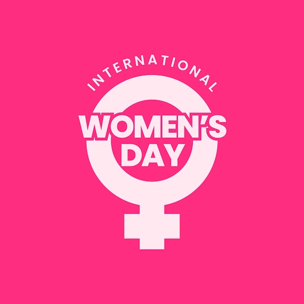 8 maart Happy Women's International Day met vrouwelijk teken vectorontwerp