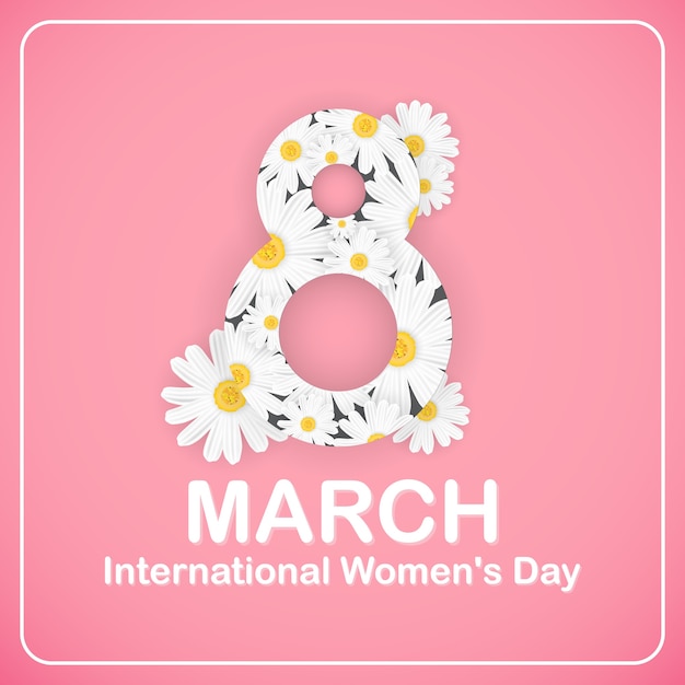 Vector 8 maart internationale vrouwendag achtergrond