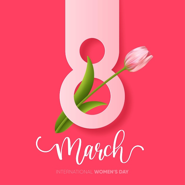 8 March background design Minimal vector illustration