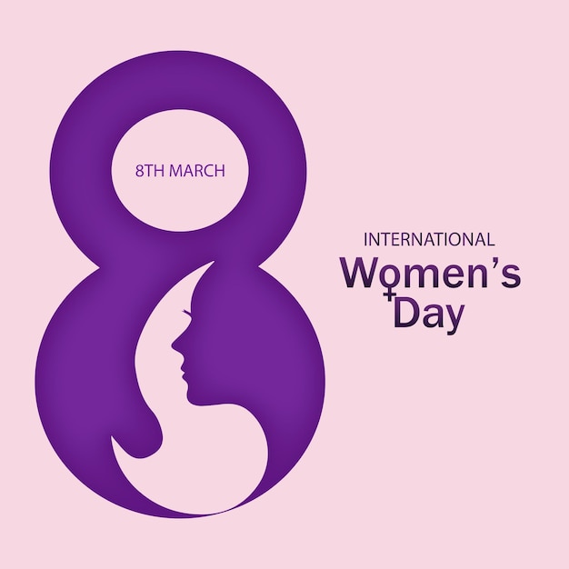 8 march happy international women's day vector illustration