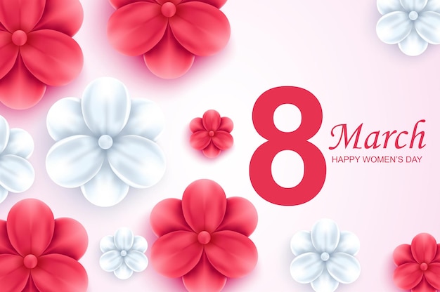 8 march international happy women's day greeting design