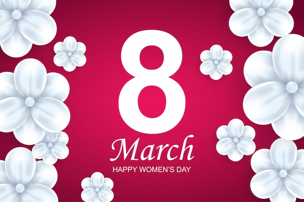 8 march international happy women's day greeting design