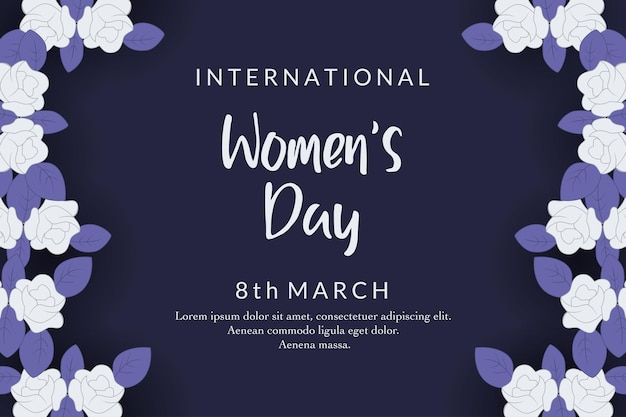 8 march international happy womens day with flowers