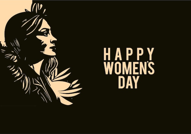 8 march international women's day vector design with Black White woman face