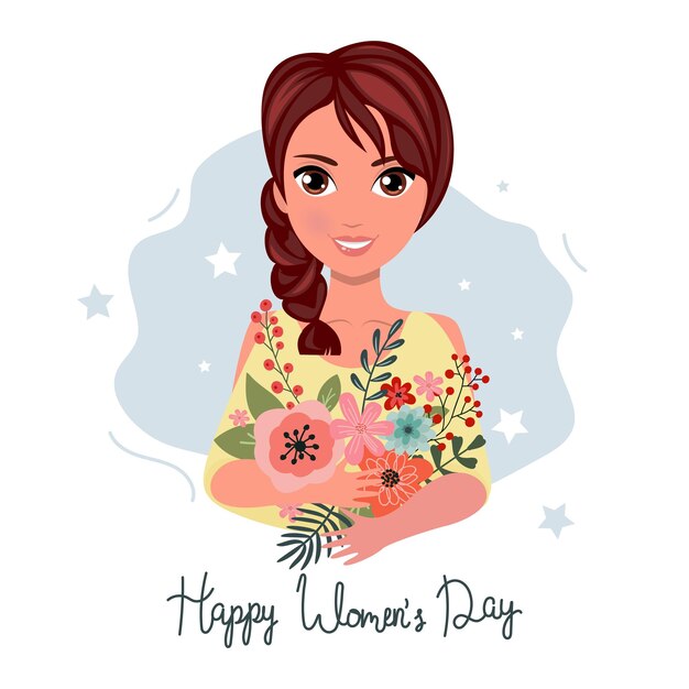 3월 8일 국제 여성의 날 벡터 템플릿(레터링 디자인 벡터 그림 포함)