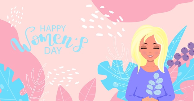 Vector 8 march international women s day vector template with lettering design