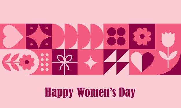 Вектор 8 марта нео-геометрический абстрактный фон международный женский день плакат баухаус минималистский стиль