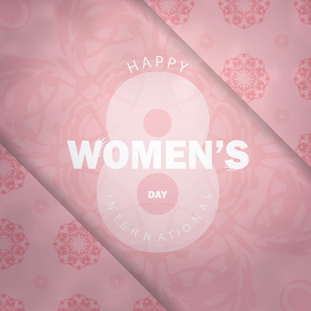 8 march pink card with abstract pattern