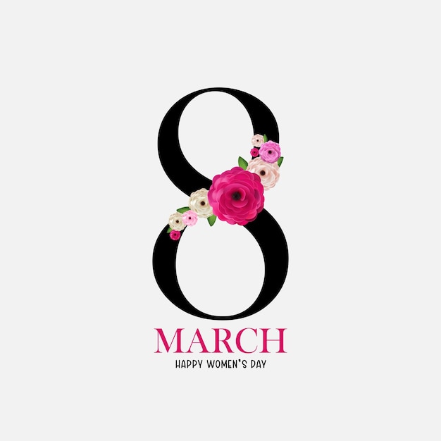 8 marzo vendita banner background design. modello per pubblicità, web, social media e annunci di moda. poster, volantino, biglietto di auguri, intestazione per il sito web illustrazione vettoriale.