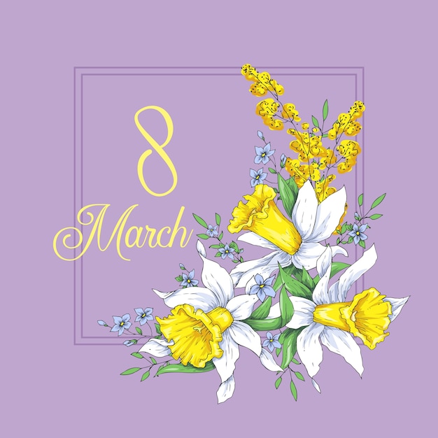 8 марта шаблон поздравительной открытки для женщин. удивительная синеватая фигура восемь.