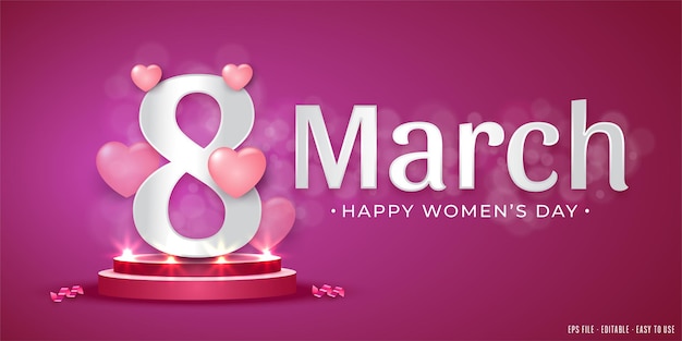 8 march women's day with many sweet hearts