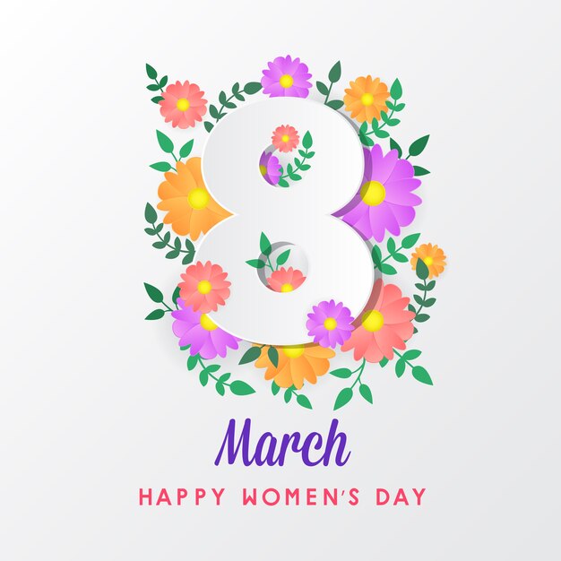Vector 8 march womens day greeting card poster banner background