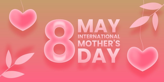 8 may mother's day celebration banner suitable for social media posts 3d