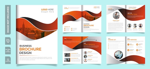 8 page business brochure annual report book cover design