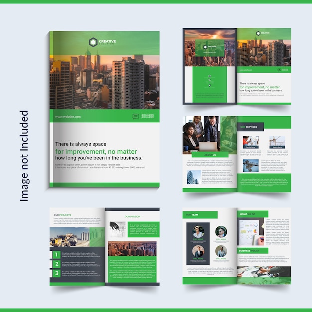 Vector 8 page business brochure design