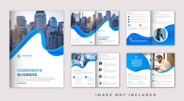 8 page corporate business brochure cover design template