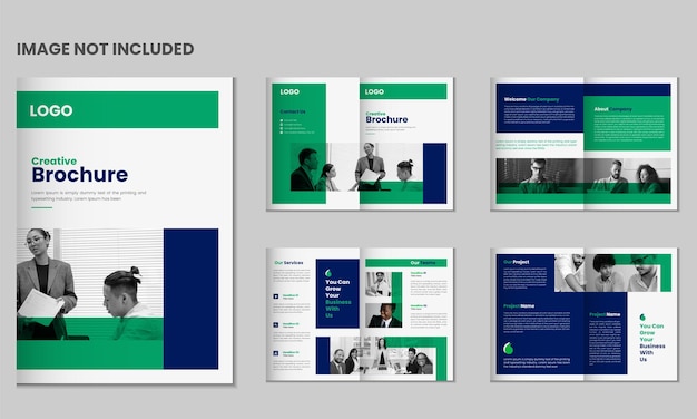 8 pages corporate modern brochure and company profile magazine portfolio template design