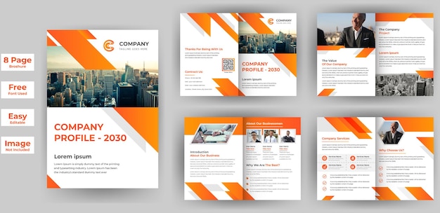 8 страниц креативный бизнес брошюра дизайн шаблона бизнес профиль компании
