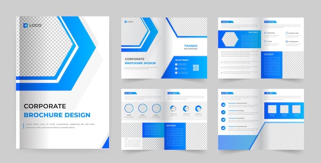 8 pages creative business brochure with modern abstract design