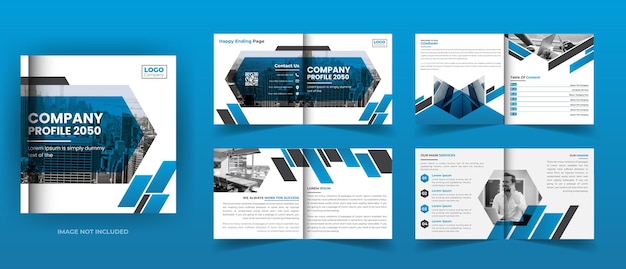 8 pages square bifold brochure design