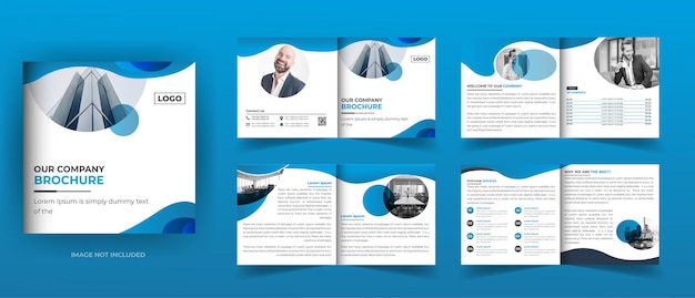 8 Pages square bifold brochure design