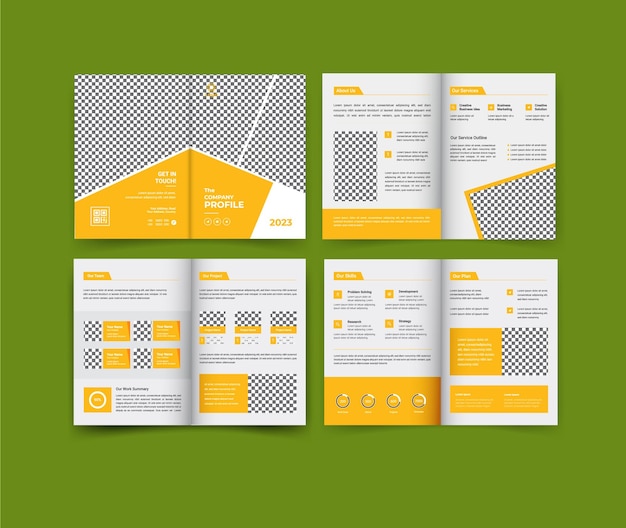 Vector 8 pagina corporate brochure sjabloonontwerp corporate business brochure lay-out