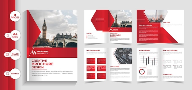 8 pagina's zakelijke brochure sjabloonontwerp