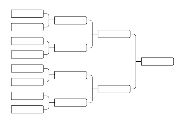 Illustrazione di vettore di progettazione di stile piatto del modello di campionato della staffa del torneo di 8 squadre