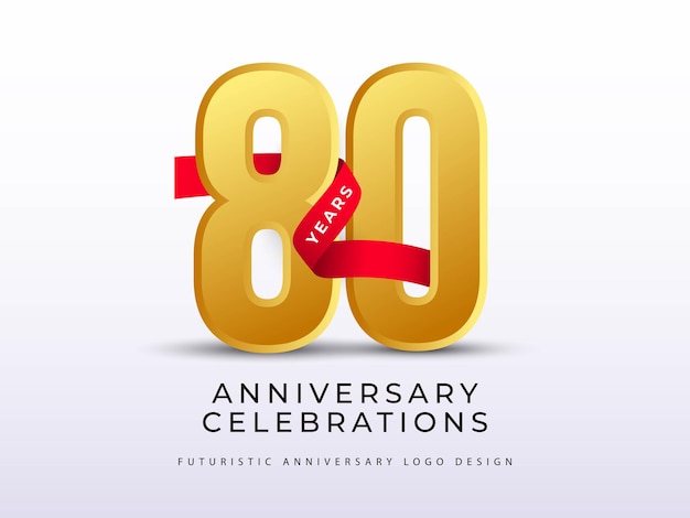 80 jaar jubileumvieringen logo concept