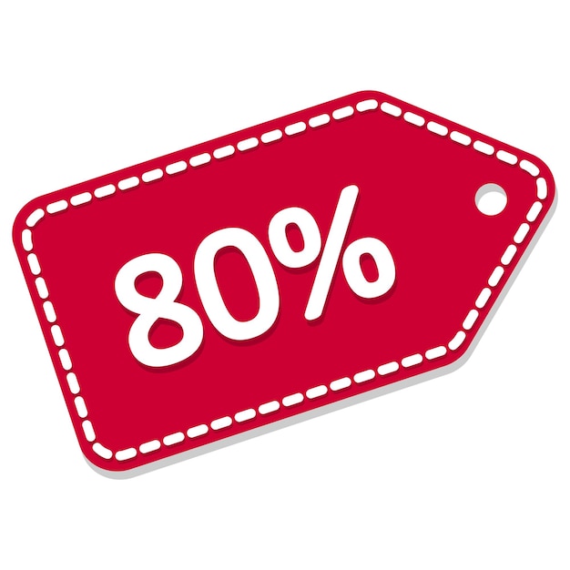 80 percent discount Black Friday sale illustration Vector tag