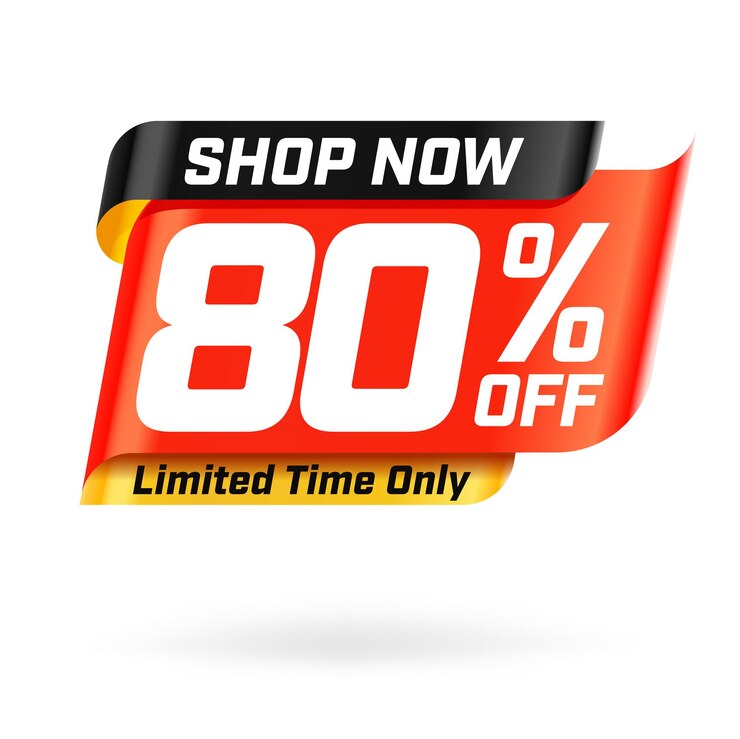 Vector 80 percent off shop now limited time only sale template