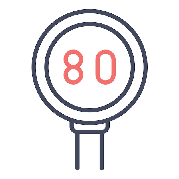 80 Speed Limit Vector Illustratie Stijl