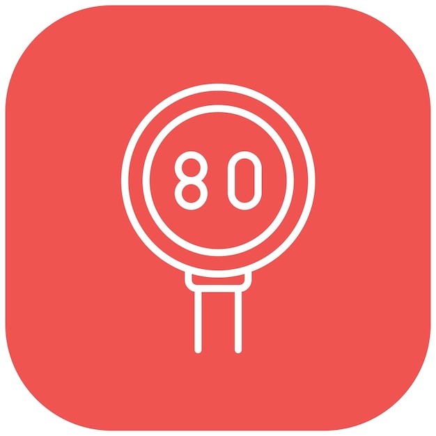 Vector 80 speed limit vector illustration style