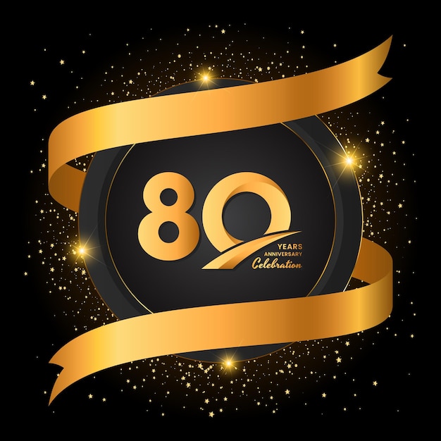 80 Year Anniversary Celebration Template Design