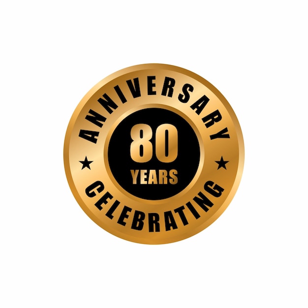 80 years anniversary celebration design template. 80 years anniversary vector stamp