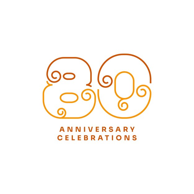 Vector 80 years anniversary celebrations logo concept