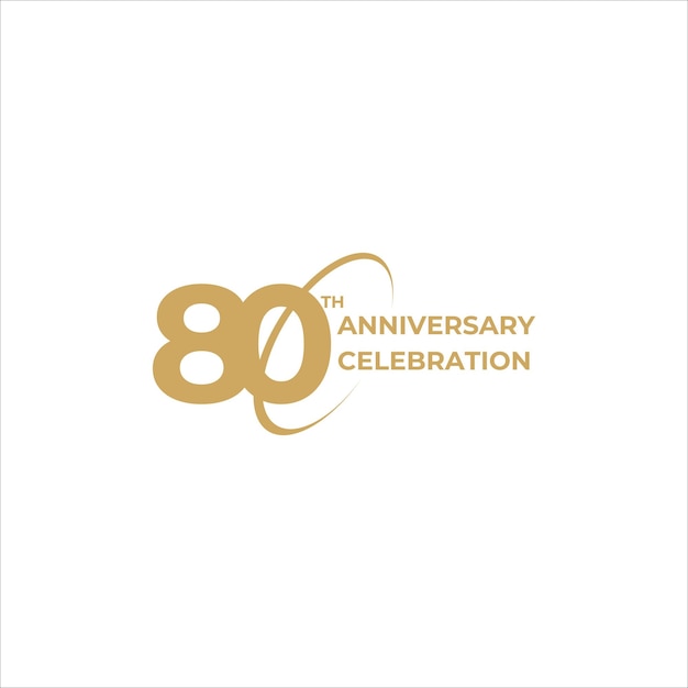 80 years anniversary with gold numbers and circles on white background